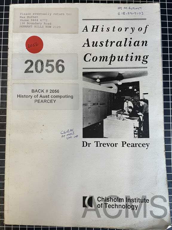 CatChat: A History of Australian Computing, by Trevor Pearcey