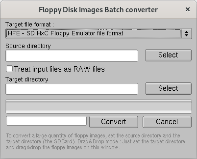 HxC Floppy Emulator Batch Converter screen